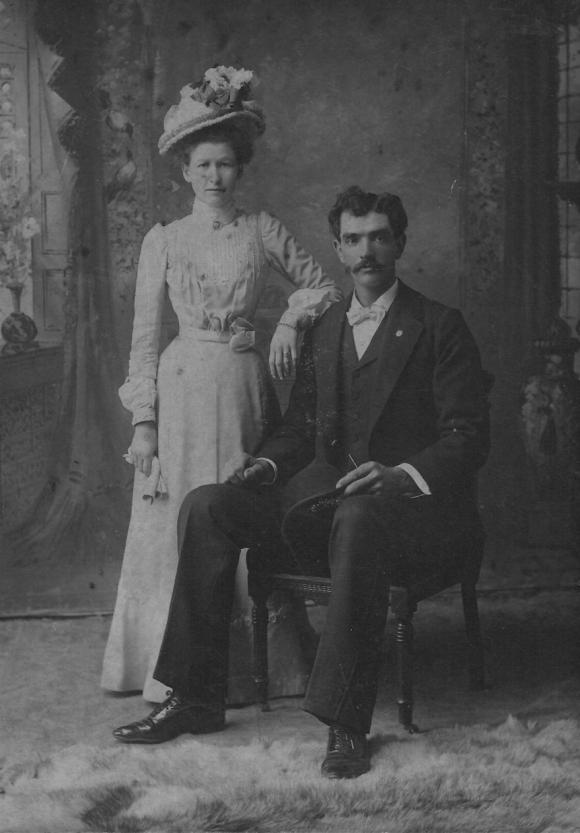 Adolphus Charles Greenwood (the first of Lorie's Boisvert line to be born a Greenwood) and his wife Mary Paradis.  Source: Lorie's family pictures